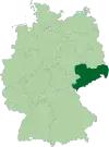 Map of Germany:Position of Saxony highlighted