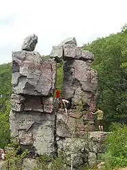 Devil's Doorway rock formation at Devil's Lake State Park