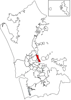 Location of Devonport-Takapuna