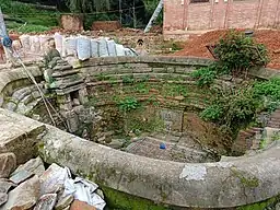 Dhunge dhara in the temple premises in 2022