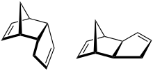 Stereo wireframe model of dicyclopentadiene.