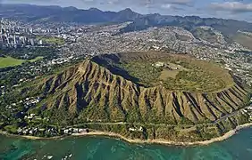 Aerial view of the Diamond Head