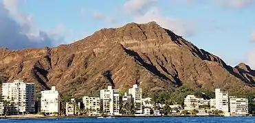 A view from the ocean of Diamond Head