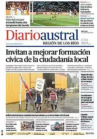 Front page of Diario Austral's 11 September 2013 edition.
