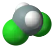 Spacefill model of dichlorosilane