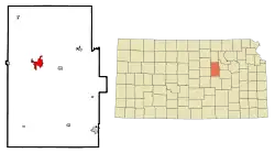 Location within Dickinson County and Kansas