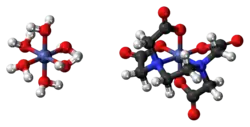 Ball-and-stick model of the dicobalt edetate molecule