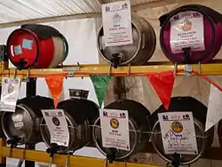 Image 32Cask ales with gravity dispense at a beer festival (from Brewing)