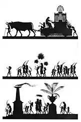 Selected silhouette wall frieze illustration, from Diefenbach's Per aspera ad astra or music children, 1892