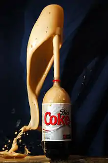 Diet Coke and Mentos foam "geyser"