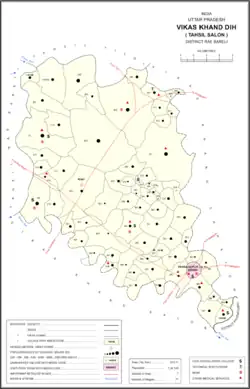 Map showing Kiya (#310) in Dih CD block