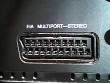 EIA interface SCART connector on a 1987 RCA Dimensia