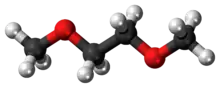 Ball-and-stick model of the dimethoxyethane molecule