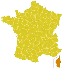 Locator map for diocese of Ajaccio