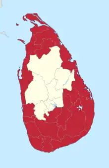 A map of the Diocese of Colombo