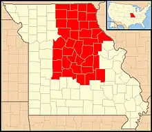 The 38 counties in the Diocese of Jefferson City