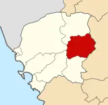 Location of Cáceres del Perú in the Santa province