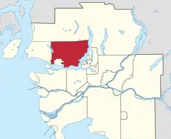 Location of the District of North Vancouver in Metro Vancouver