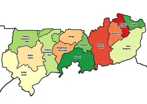 Districts of Upper East Region
