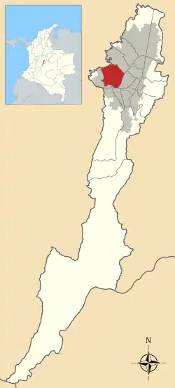 Location of the locality in the Capital District of Bogotá