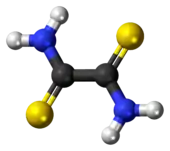 Ball-and-stick model of the dithiooxamide molecule