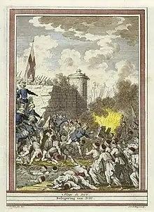 An 18th century depiction of the siege of Diu