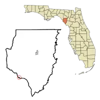 Location in Dixie County and the state of Florida