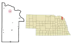 Location of Newcastle, Nebraska