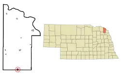 Location of Wakefield, Nebraska