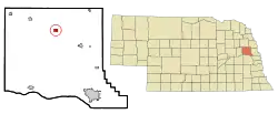 Location of Scribner, Nebraska