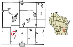 Location of Reeseville in Dodge County, Wisconsin.