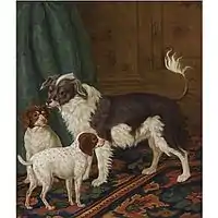 Dog and two puppies in an interior, 1792