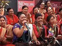 Women team singing Dohori