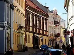 Street view with historical buildings