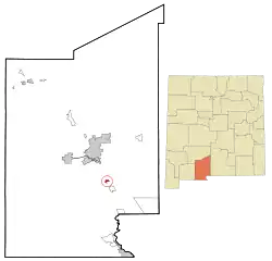 Location of Mesquite, New Mexico