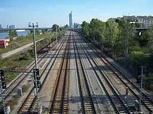 Six railway tracks