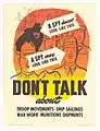 Canadian Propaganda Poster "Don't Talk" by the Wartime Information Board