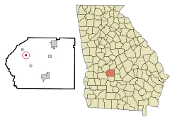 Location in Dooly County and the state of Georgia