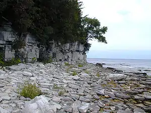 Door Bluff Headlands County Park, view of the escarpment