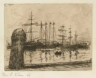 Ships at anchor, [between 1900 and 1910]