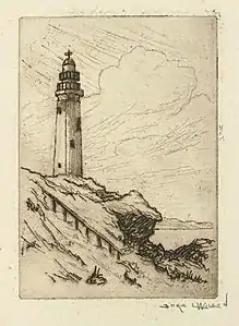 Unidentified light house on a cliff, [between 1900 and 1910]