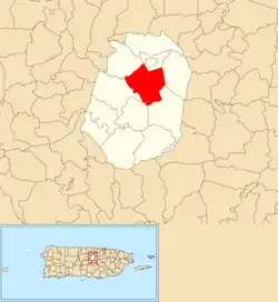 Location of Dos Bocas within the municipality of Corozal shown in red