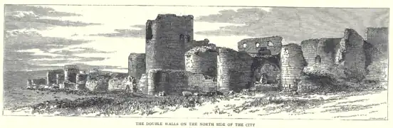 1885 engraving showing the walls of Ani