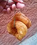 Freshly fried doughnuts bought from a shop on Rue de Berrima in Marrakech