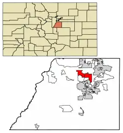 Location of the City of Castle Pines in Douglas County, Colorado.