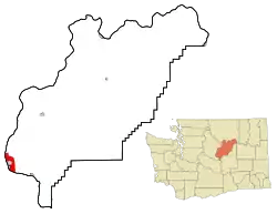 Location of East Wenatchee Bench, Washington
