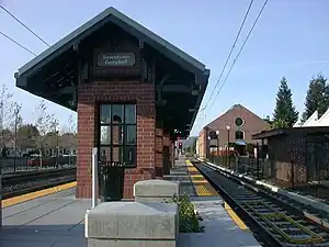 The platform at Downtown Campbell station