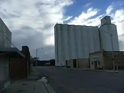 Facing southwest, as the tracks and the streets were perpendicular to the tracks (2014)