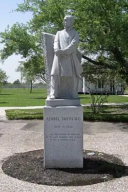 Statue of Ashbel Smith in Baytown, Texas, his home