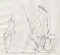 Drawing of Venus Pescatrice (fisherwoman) from the Casa della Pescatrice VII 9 63,60 Pompeii.jpg